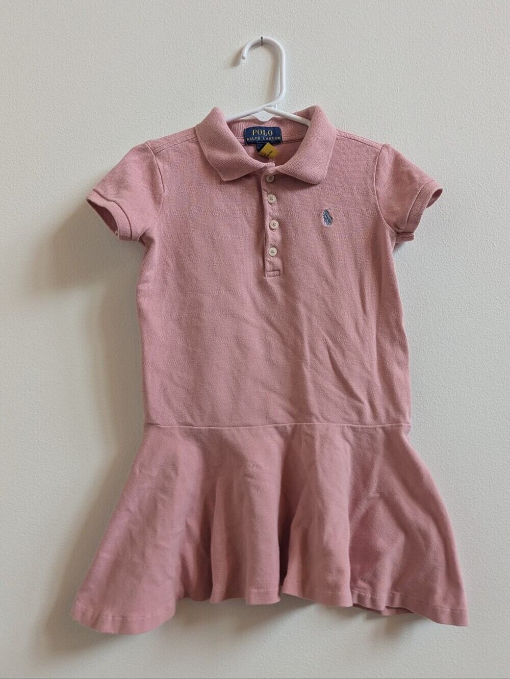 Polo Ralph Lauren Dress 4 Mauve Pin Preppy Pony Collared Tunic